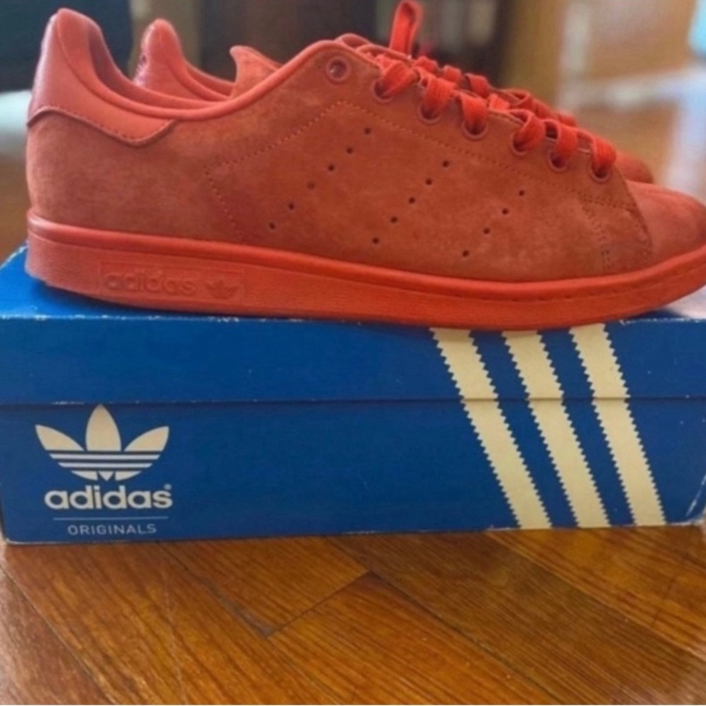 Adidas Stan Smith Men's Red Suede Sneakers